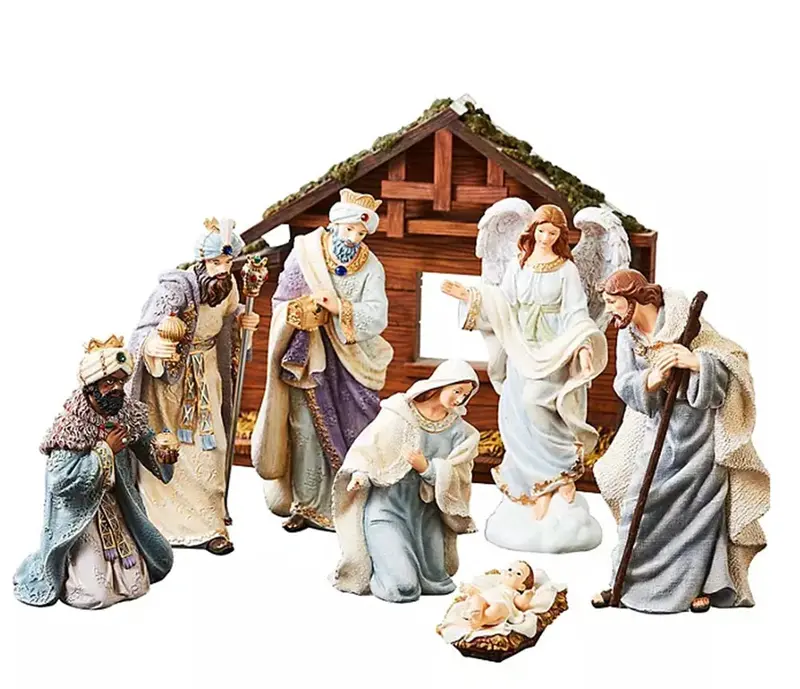 Member'S Mark Hand-Painted Caucasian Nativity Set – 9-Piece Decorative Collection 1