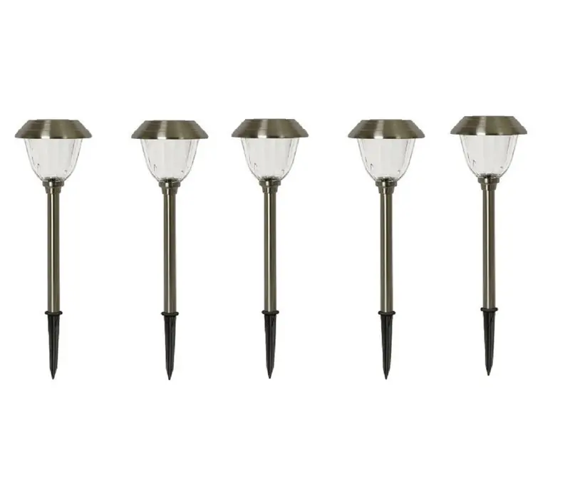 Member'S Mark Stainless Steel Solar-Powered Path Lights – 5-Piece Set, 6" Diameter X 20.5" Height 1