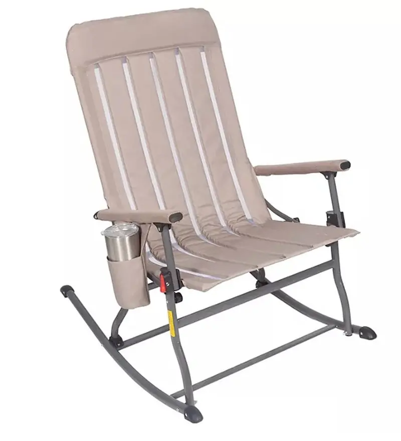 Member'S Mark Taupe Splash Folding Rocking Chair – Lightweight Portable Design 1