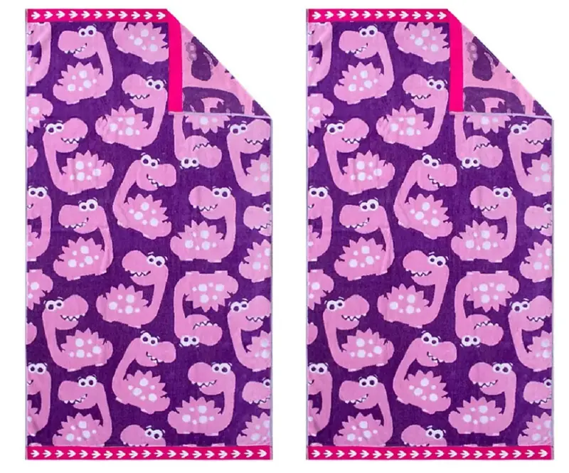 Member'S Mark Youth Beach Towels – Happy Dino Design, 30" X 60", 2-Pack 1