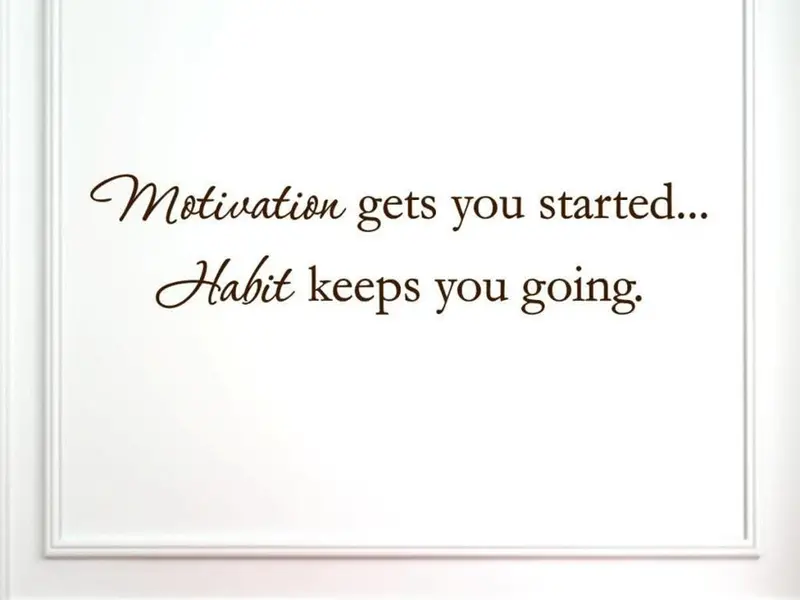 Motivation Vinyl Wall Decal – Gloss Brown, 33" X 7.5", Empowering Habit-Building Quote For Home Or Office 1