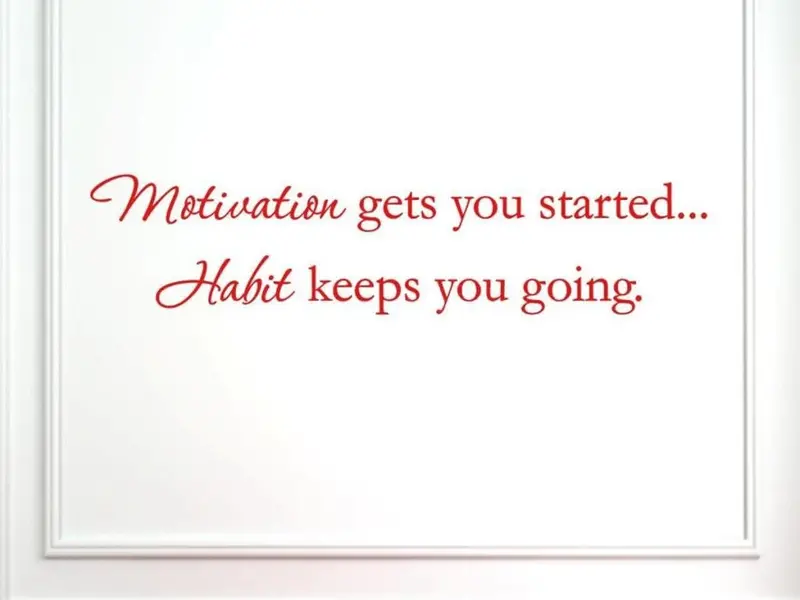 Motivation Vinyl Wall Decal – Matte Red, 33" X 7.5", Vibrant Habit-Focused Quote Sticker 1