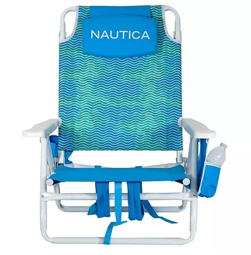 Nautica Bayside Portable Beach Chair – 5-Position Lay-Flat Backpack Design 1