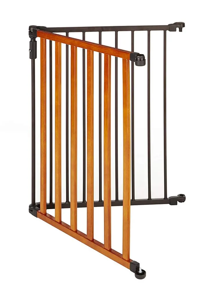 North States 2-Panel Expandable Pet Gate – Metal And Wood Hybrid With Extension Kit 1