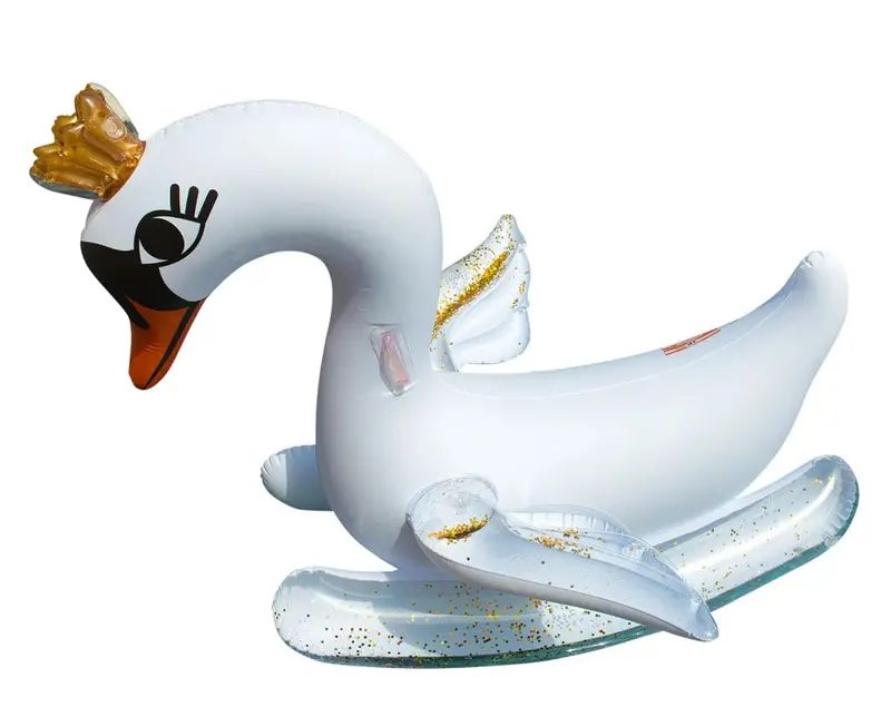 Novelty Swan Ride-On Pool Float – 63" X 52" X 47" Inflatable Lounger 1