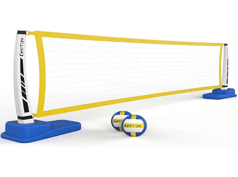 Omotiya Pool Volleyball Net Kit – Includes Base, Net, Balls, And Air Pump (39" × 256" × 6.5") 1