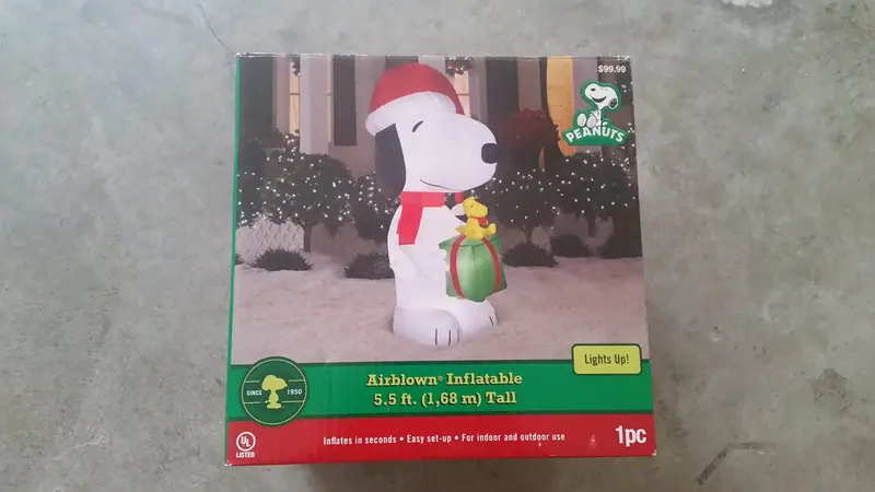Peanuts Airblown Snoopy & Woodstock Christmas Inflatable – 5.5 Feet Tall 1