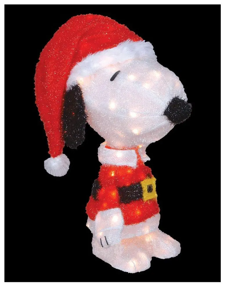 Peanuts Led 3D Snoopy Yard Decor – 18" Pre-Lit Santa Figure 1