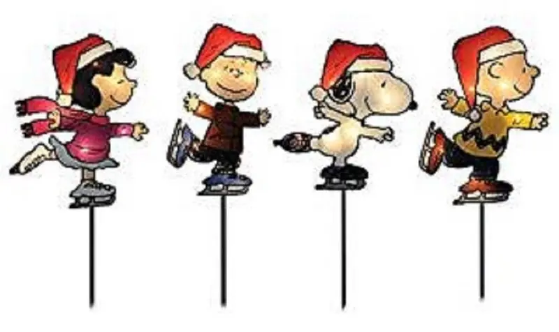 Peanuts Lighted Pathway Markers – 8-Inch Tall Outdoor Decor, 4-Pack 1