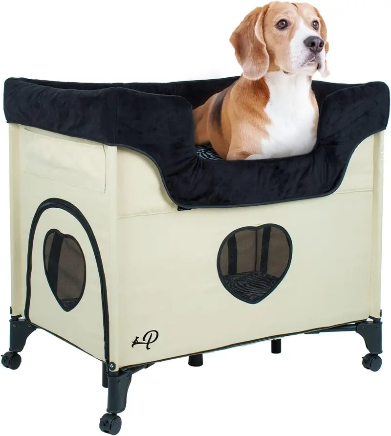 Petique Bedside Lounge Pet Bed – Two-Tier Bunk-Style Lounger For Medium Pets In Zebra Print 1