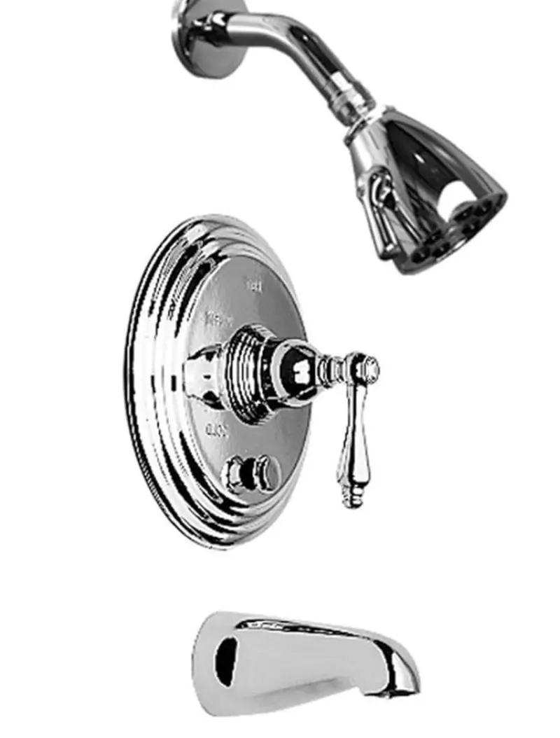 Plumtrim Single-Handle Tub & Shower Trim Kit – Satin Nickel Finish (Rough-In Valve Sold Separately) 1