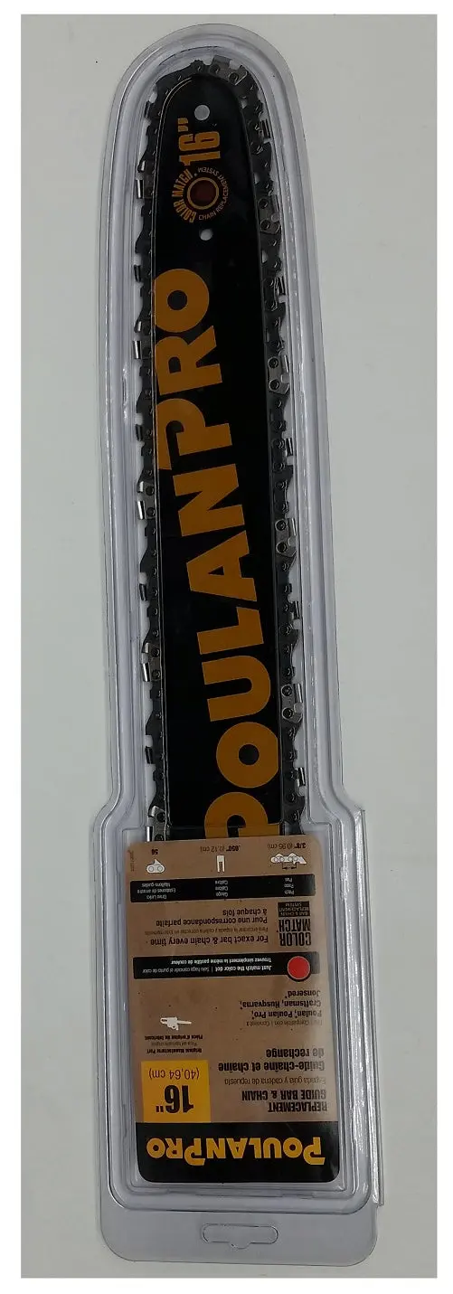 Poulan Pro 16-Inch Chainsaw Replacement Kit – Guide Bar & Chain Combo, 3/8" Pitch, .050" Gauge, 56 Drive Links 1