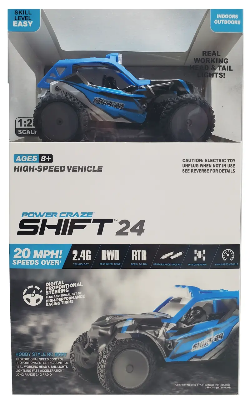 Power Craze Shift24 Rc Vehicle Body – Blue Hobby-Grade High-Speed Chassis 1