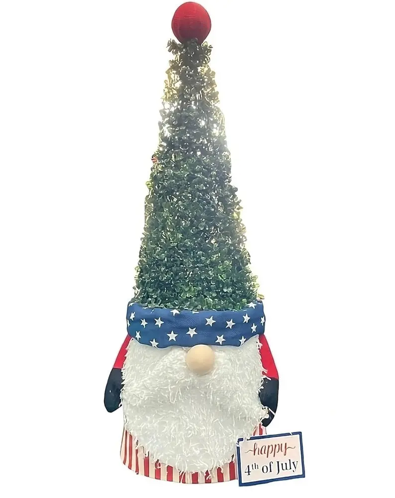 Pre-Lit 4Th Of July Gnome Topiary – Patriotic Outdoor Decoration, 40In Tall 1