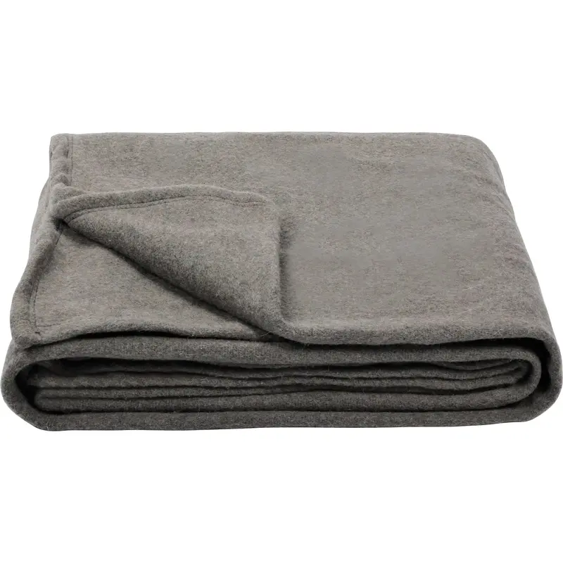 Premium Wool Camping Blanket – Warm, Thick & Machine-Washable Outdoor Throw (86" X 63") – Slate Grey 1