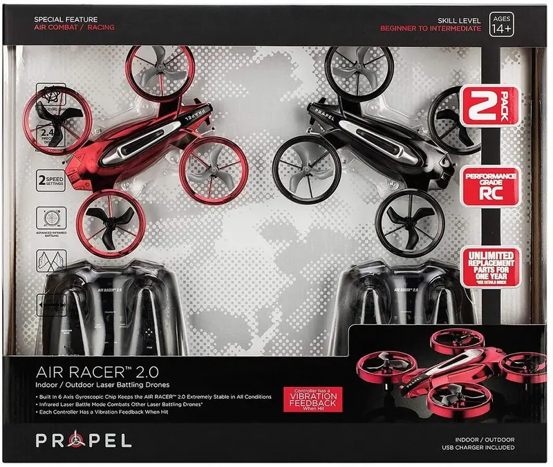 Propel Air Racer 2.0 Laser Combat Drone Pair – Red/Black 1