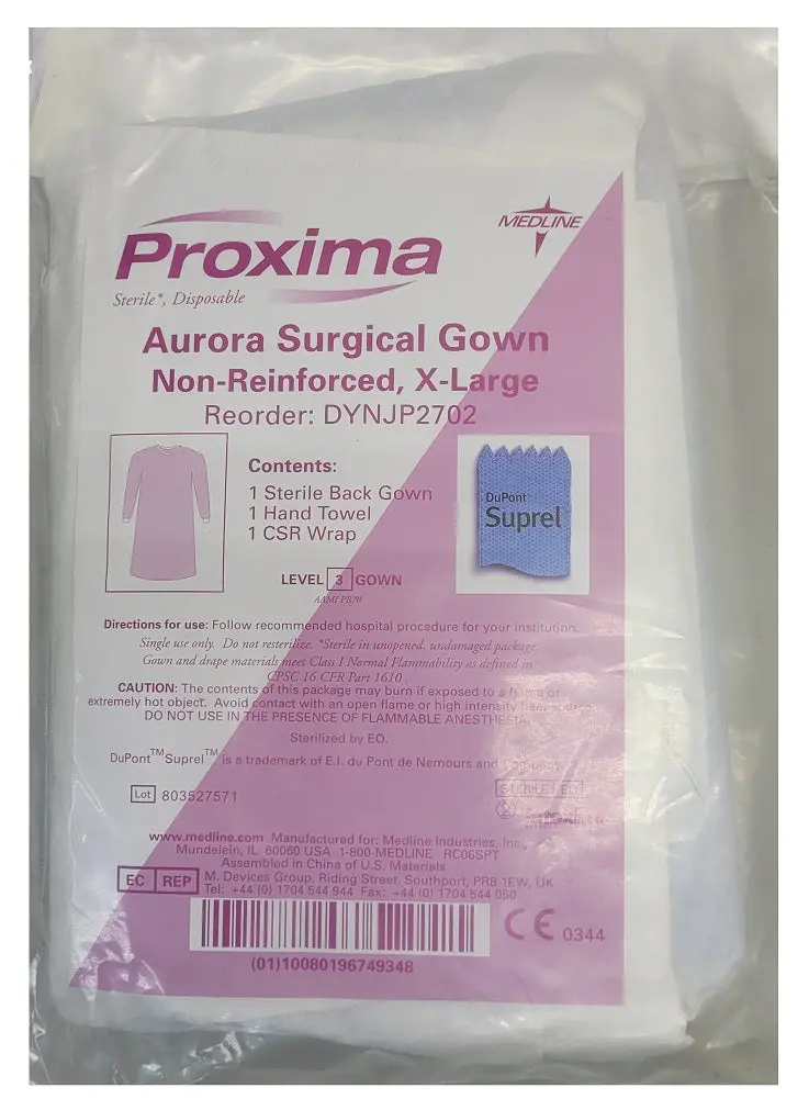 Proxima Sterile Aurora Surgical Gown – Non-Reinforced, X-Large, Disposable 1