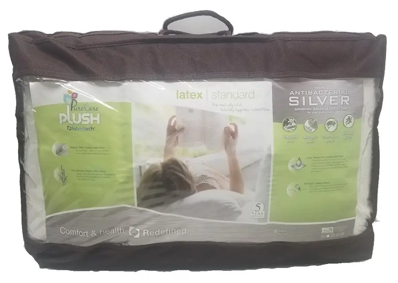 Purecare Fabritech Latex-Free Queen Pillow With Antibacterial Silver Technology (16" X 25") 1