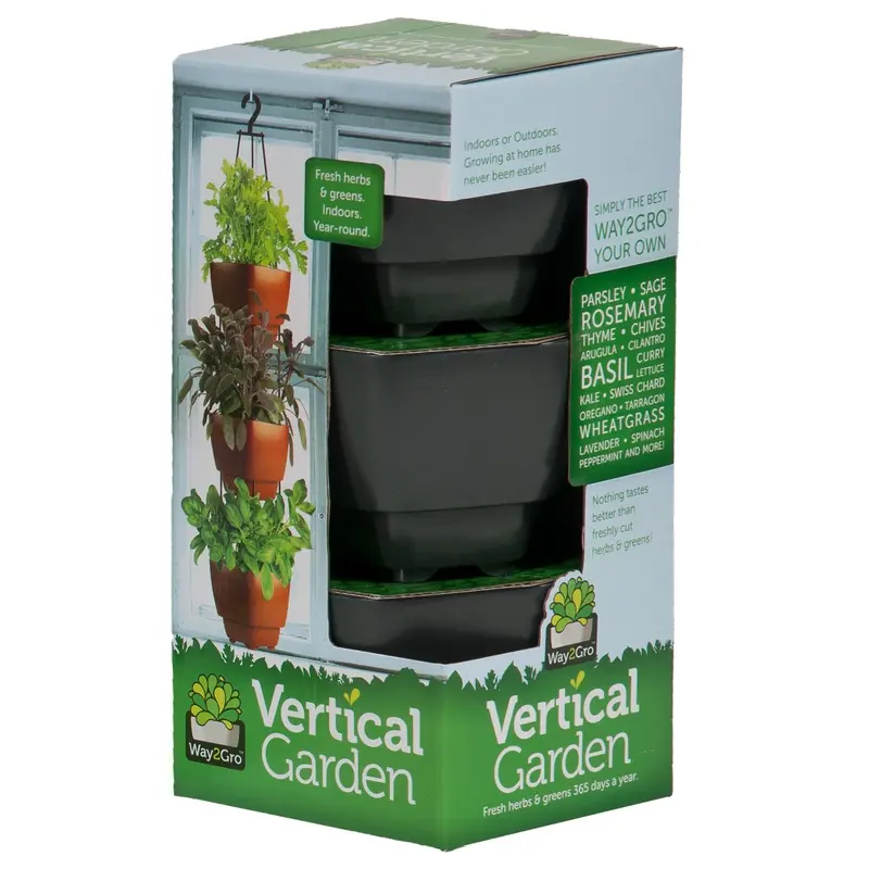 Radius Garden Way2Gro Vertical Hanging Herb Garden Kit – Slate Finish 1