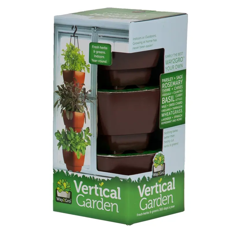 Radius Garden Way2Gro Vertical Hanging Herb & Lettuce Kit – Mocha Finish 1
