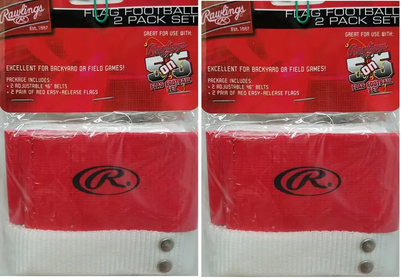 Rawlings Adjustable Flag Football Belts With Quick-Release Flags (2-Pack) 1