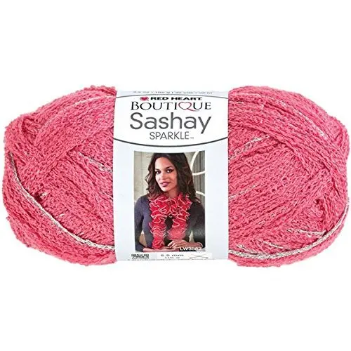 Red Heart Boutique Sashay Sparkle Yarn – Salmon, 3-Pack Bundle 1