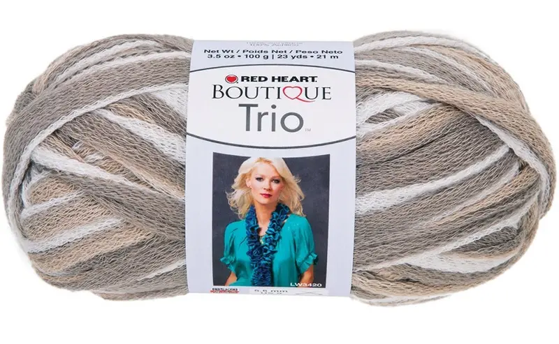 Red Heart Boutique Trio Yarn In Shale – Soft Acrylic Blend Skein 1