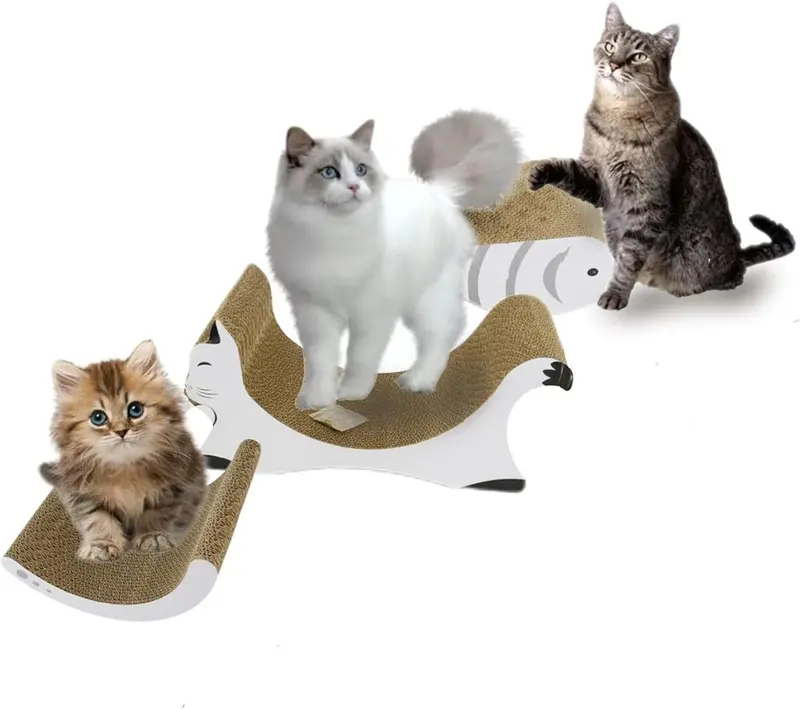 Reversible U-Shaped Cat Scratching Board – Double-Sided Corrugated Cardboard Scratcher 1