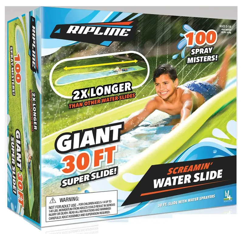 Ripline Giant Screamin’ Water Slide – 30-Foot Inflatable With Spray Features 1