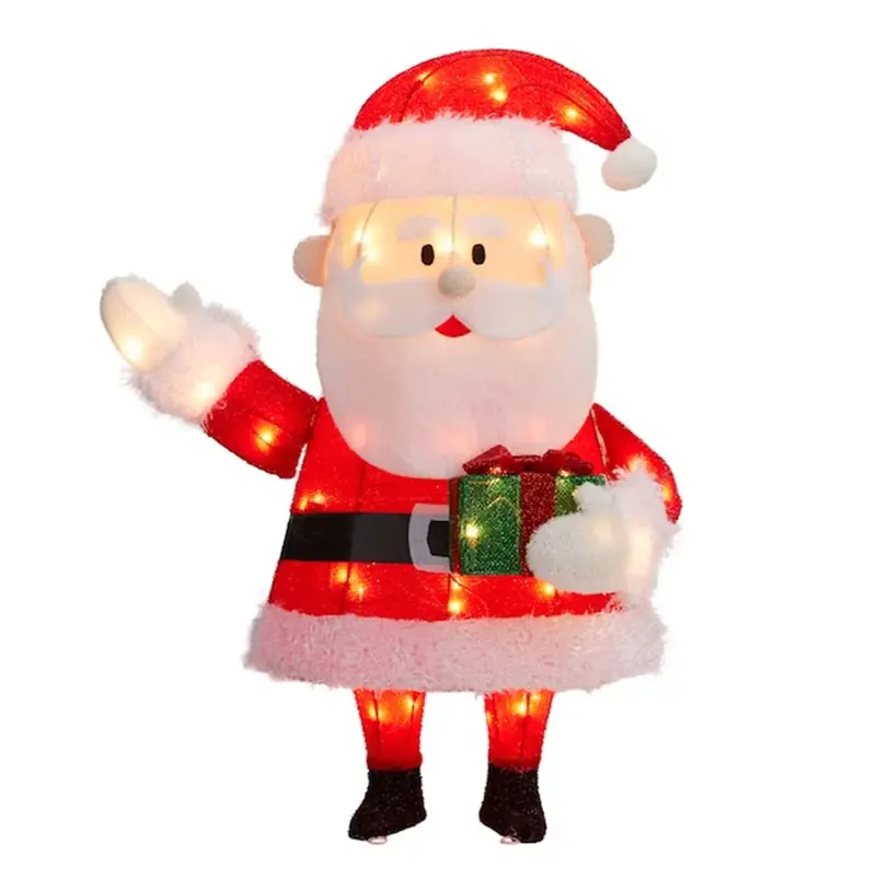 Rudolph The Red-Nosed Reindeer Tinsel Yard Sculpture – 2.45-Foot Pre-Lit Holiday Figure 1