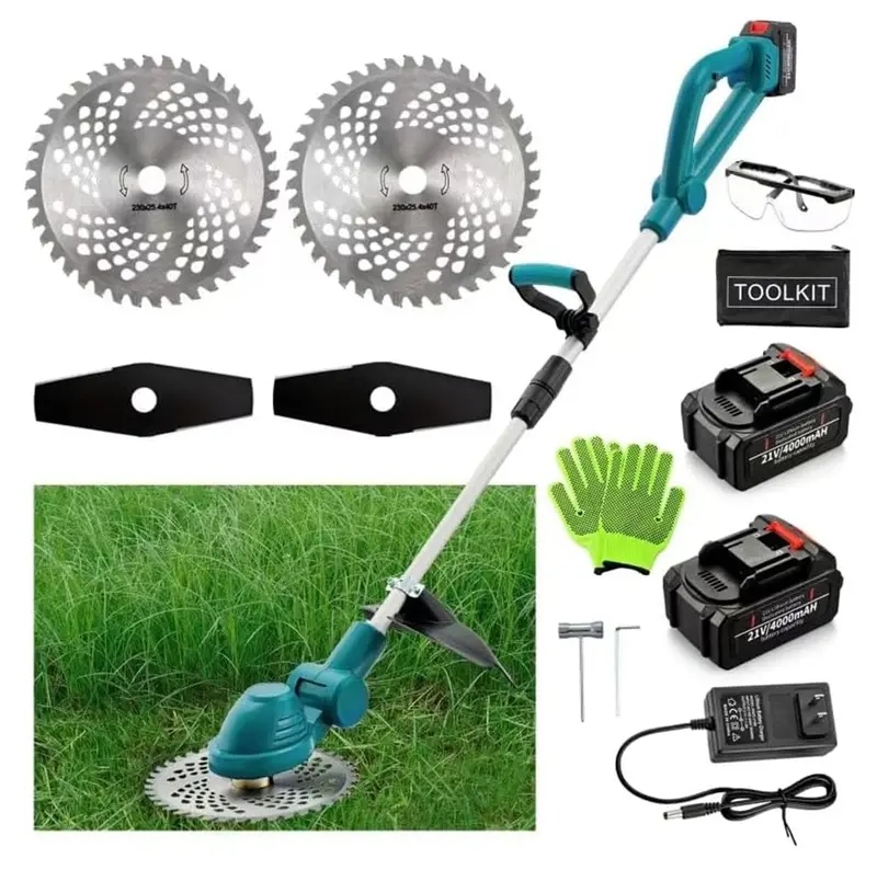 Sanjian 8-Inch Battery-Powered Grass Trimmer – Compact Edger And Weed Cutter With Dual Batteries 1