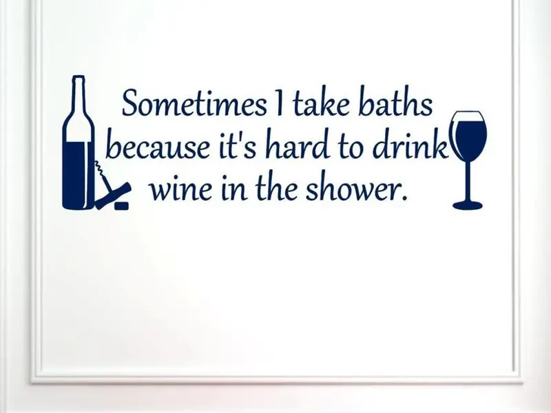 Sometimes I Take Baths Wall Decal – Gloss Dark Blue Vinyl Quote, 33" X 10.5", Witty Shower-Themed Decor 1