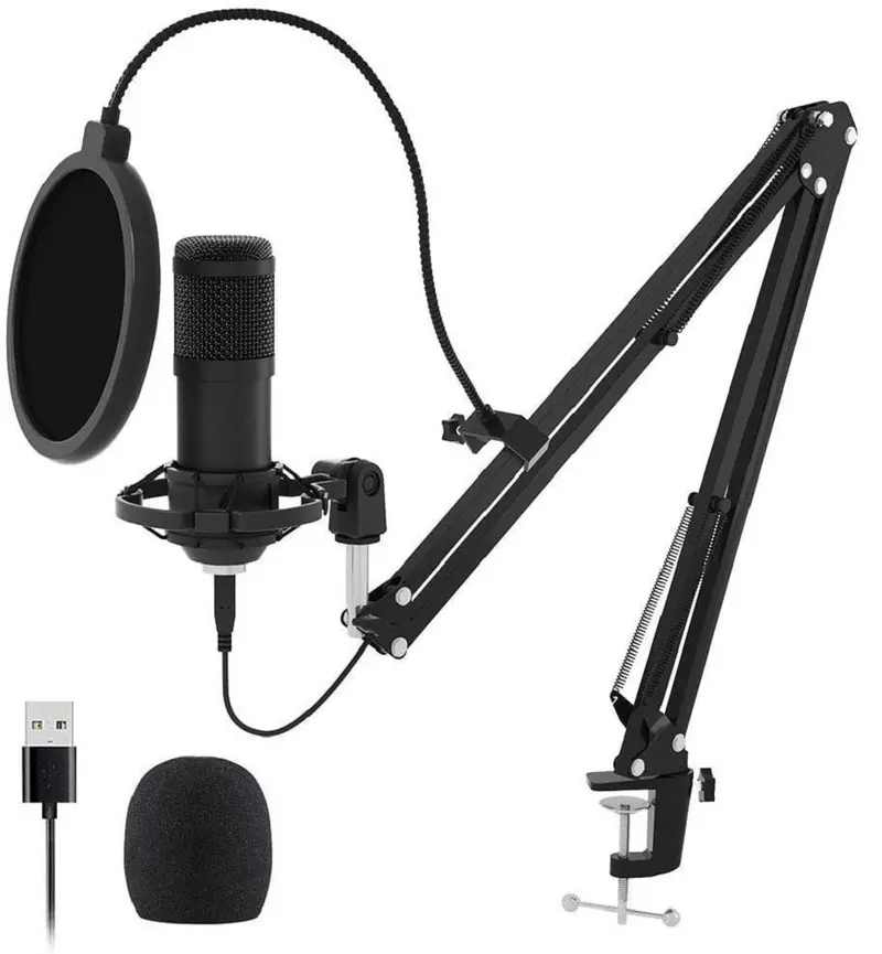 St-800 Usb Condenser Microphone Kit – Hi-Res 192Khz Podcasting Mic With Adjustable Boom Arm 1