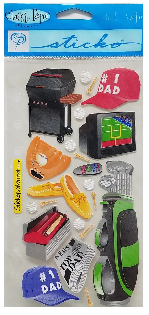 Sticko Scrapbooking Stickers – Dad-Themed Craft Accents 1