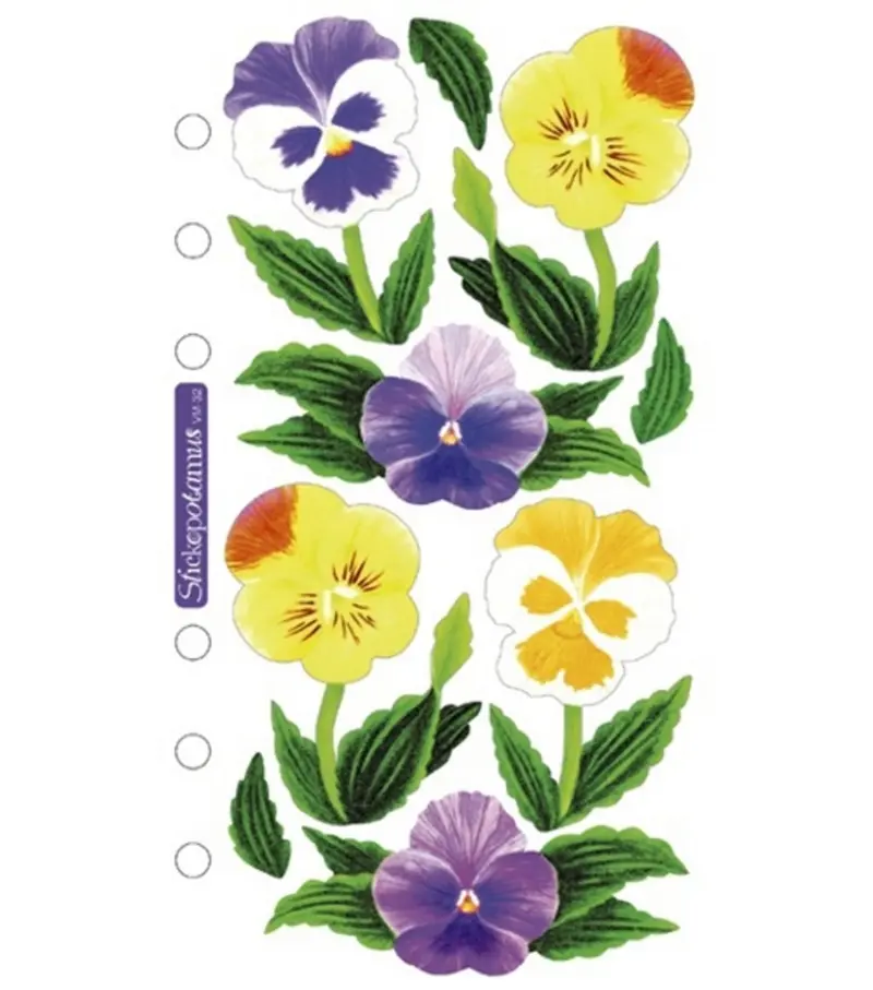 Sticko Vellum Pansy-Themed Stickers 1