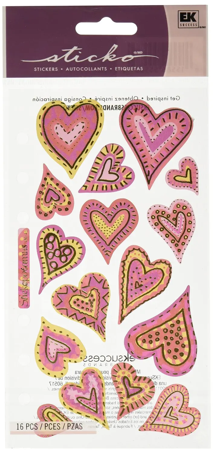 Sticko Vellum Sticker Pack – Expressive Hearts Design 1