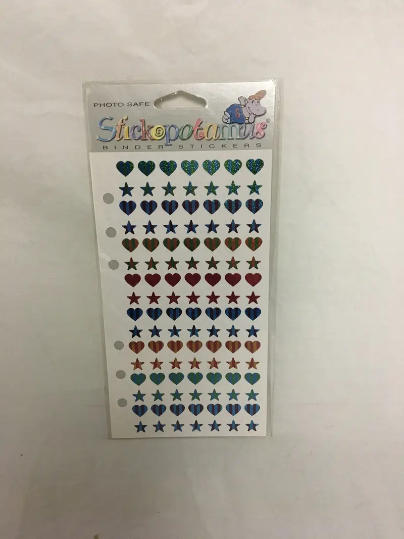 Stickopotamus Hearts & Stars Foil Stickers – Photo-Safe Adhesive Decals 1