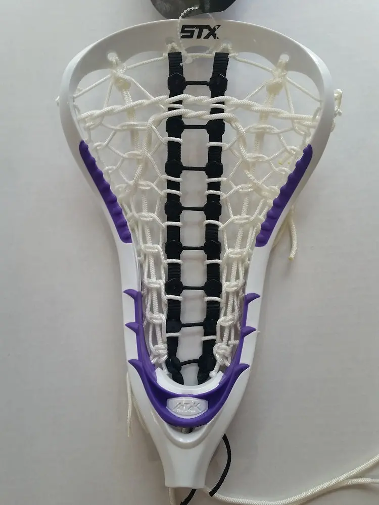 Stx Attak Women’S Lacrosse Head – Pre-Strung In White And Purple 1