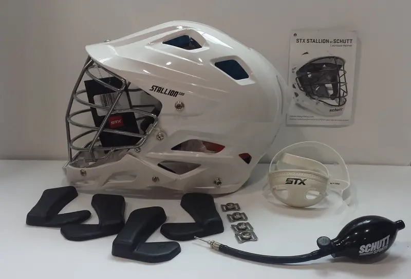 Stx Stallion 500 Lacrosse Helmet – White Shell With Grey Face Mask, Medium 1