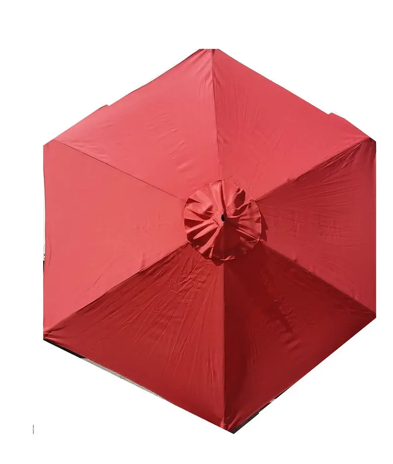 Sun-Ray 9-Foot Solar-Powered Market Patio Umbrella – Burnt Ochre Finish 1