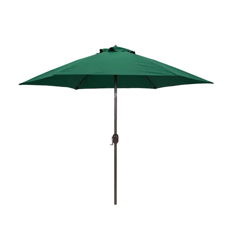 Sun-Ray 9-Foot Solar-Powered Market Umbrella – Forest Green Patio Shade 1