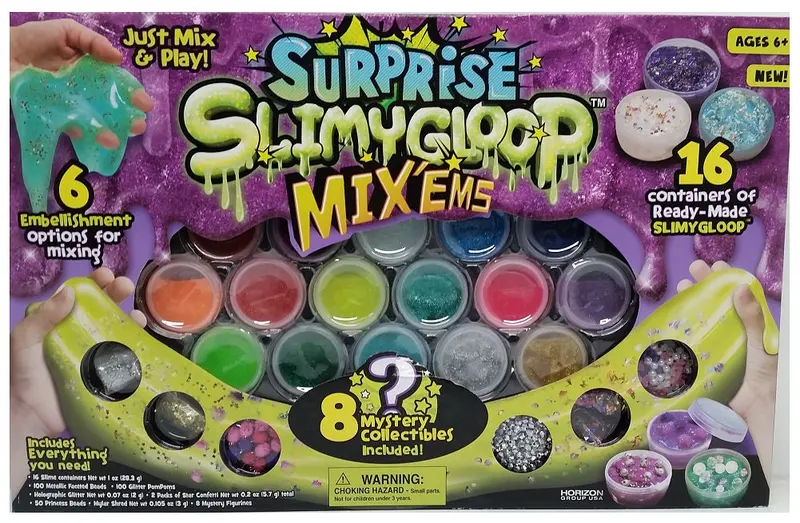 Surprise Slimygloop Mix 'Ems Craft Kit – 16 Containers + 6 Embellishments + 8 Mystery Items 1