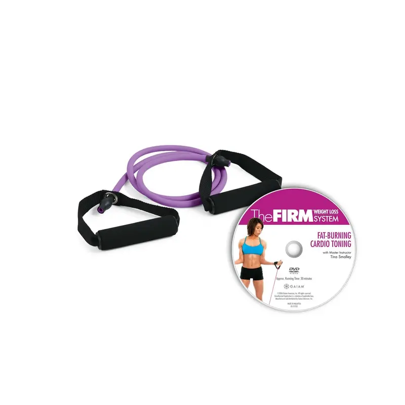 The Firm Resistance Cord Set – Heavy-Duty Exercise Band With Instructional Dvd (Purple) 1