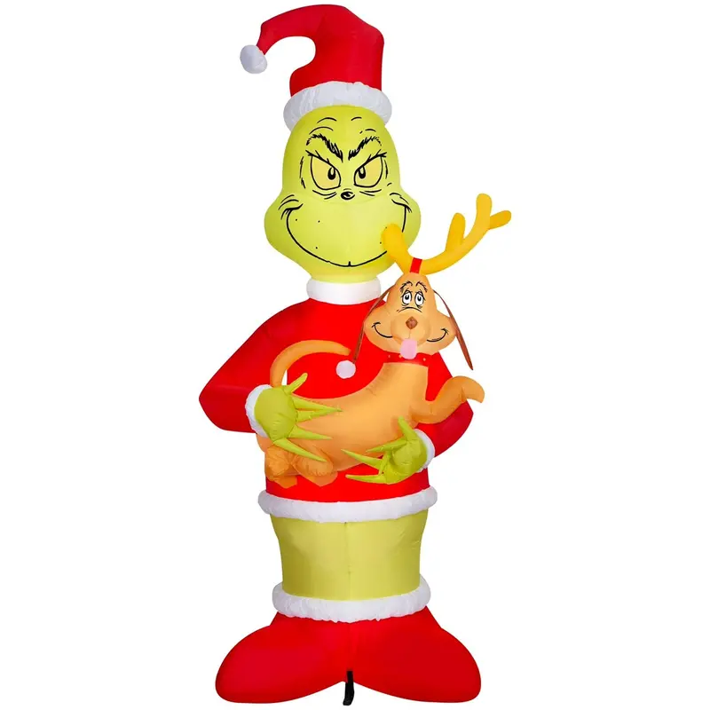 The Grinch 8-Foot Giant Led Inflatable — Grinch Holding Max 1