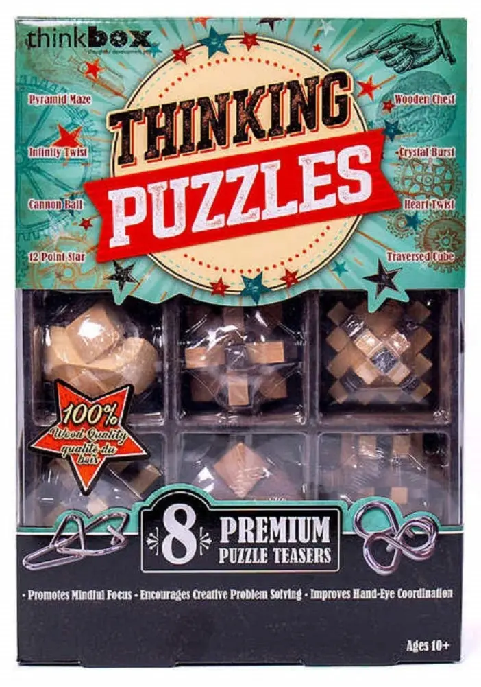 Thinkbox Premium Thinking Puzzles Set – 8 Challenging Brain Teasers 1