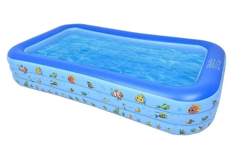 Tinkle Well Inflatable Kiddie Pool – Ocean-Themed, 98" X 67" X 21" 1