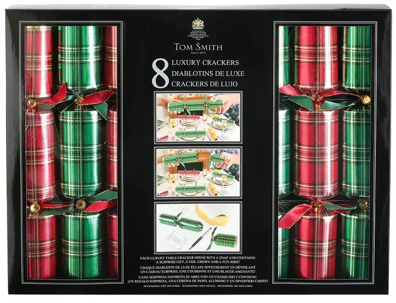 Tom Smith Festive Mystery Gift Pack – Red & Green Plaid Wrapping Style 1