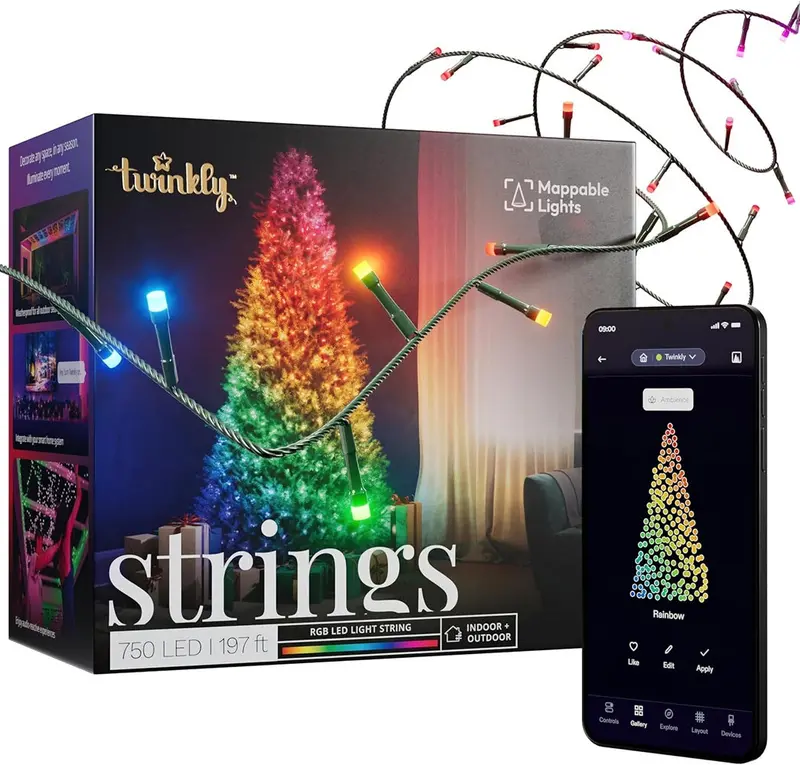 Twinkly 750-Led Rgb Smart Light String – 197 Feet, App-Controlled 1