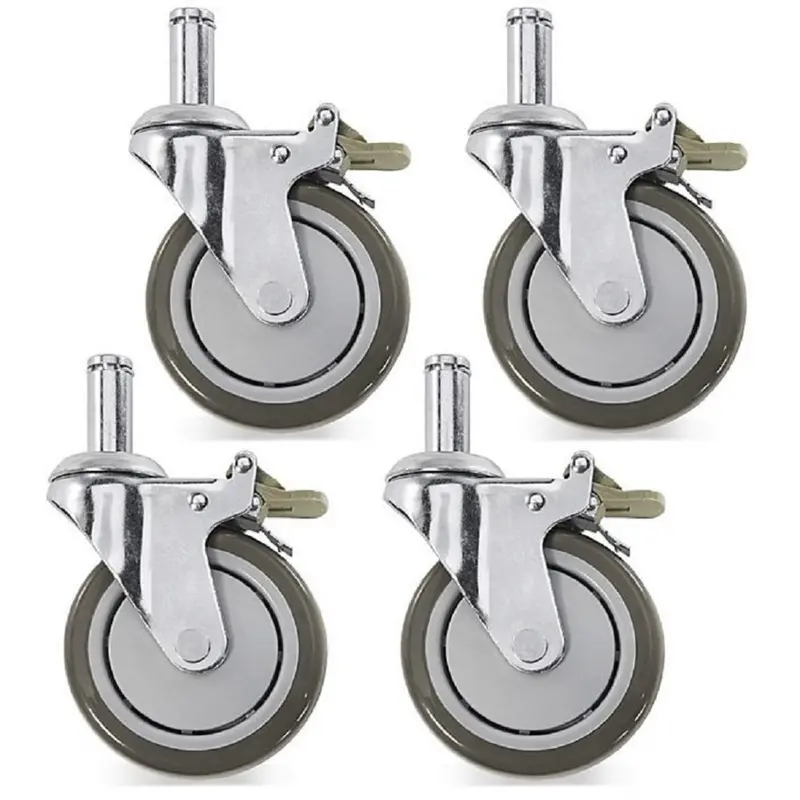 Uline H-1205Wh Set Of 4 Swivel Casters For Open-Wire Shelving Units 1