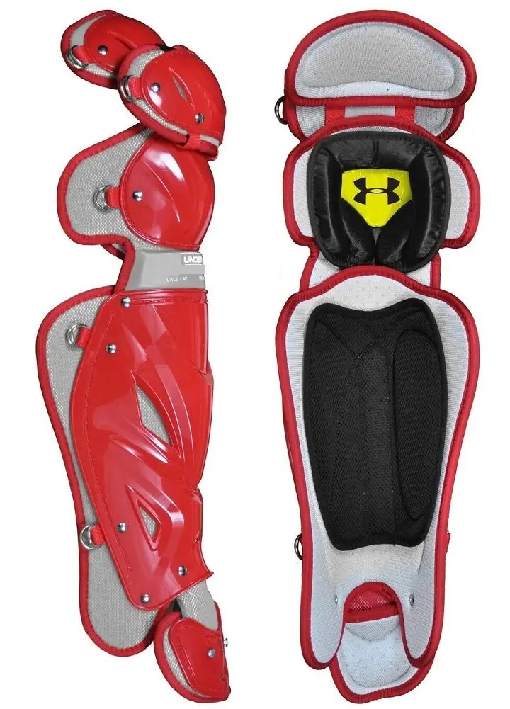 Under Armour Adult Pro Leg Guards – 16.5" Scarlet Red 1